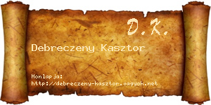 Debreczeny Kasztor névjegykártya